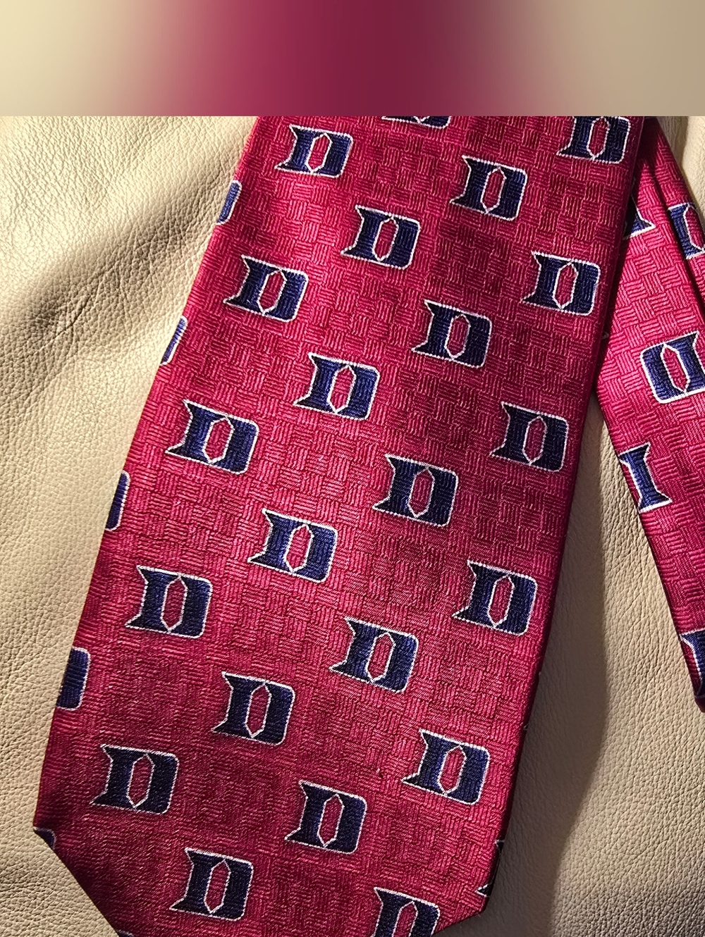 Duke University Red Blue D Logo Men's Silk Necktie Tie